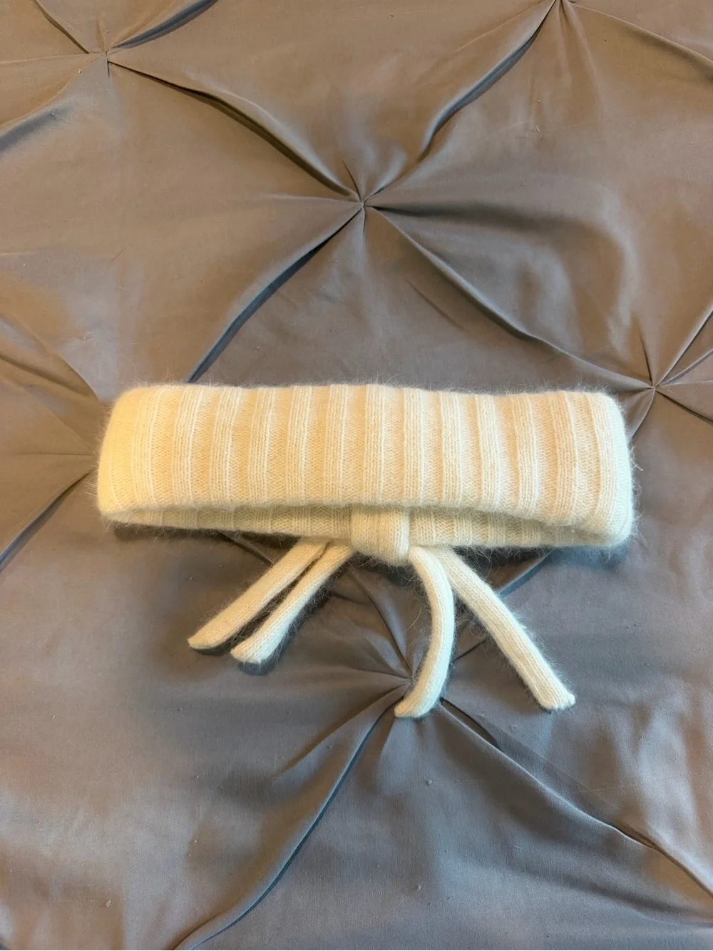 Liz Claiborne Cream Knit Headband with Ties